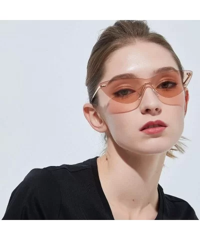 Triangle Rimless Sunglasses Retro sunglasses For Men Women Colored Transparent Sunglasses UV400 Protection - 3 - CA195Y5UZID ...