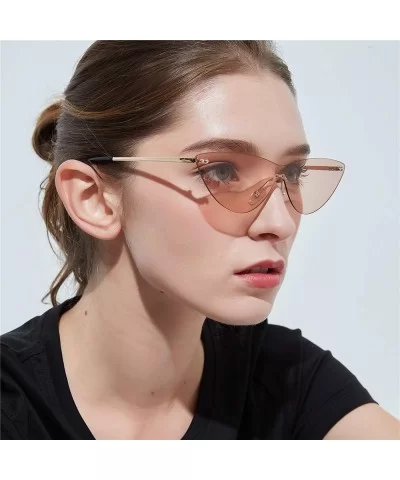 Triangle Rimless Sunglasses Retro sunglasses For Men Women Colored Transparent Sunglasses UV400 Protection - 3 - CA195Y5UZID ...