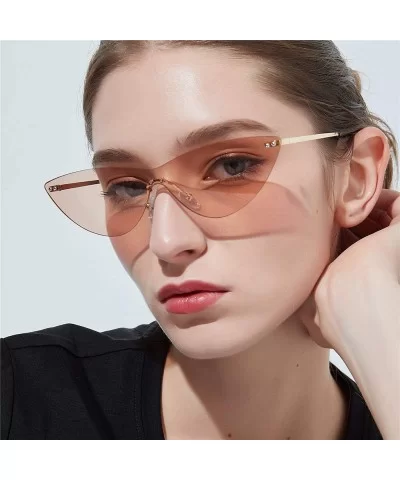 Triangle Rimless Sunglasses Retro sunglasses For Men Women Colored Transparent Sunglasses UV400 Protection - 3 - CA195Y5UZID ...