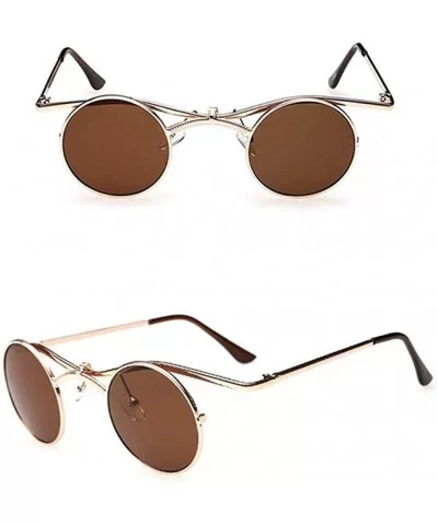 Gothic Men Women Sunglasses Gafas Round Metal Frame Steampunk C7 - C1 - CQ18YLZG4ZD $7.99 Aviator