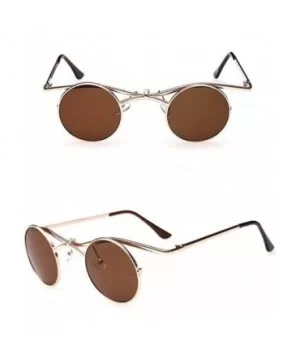 Gothic Men Women Sunglasses Gafas Round Metal Frame Steampunk C7 - C1 - CQ18YLZG4ZD $7.99 Aviator