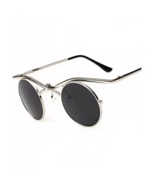 Gothic Men Women Sunglasses Gafas Round Metal Frame Steampunk C7 - C1 - CQ18YLZG4ZD $7.99 Aviator