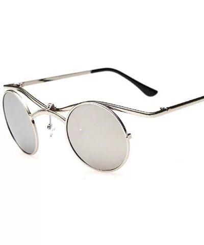 Gothic Men Women Sunglasses Gafas Round Metal Frame Steampunk C7 - C1 - CQ18YLZG4ZD $7.99 Aviator