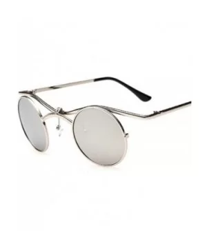 Gothic Men Women Sunglasses Gafas Round Metal Frame Steampunk C7 - C1 - CQ18YLZG4ZD $7.99 Aviator