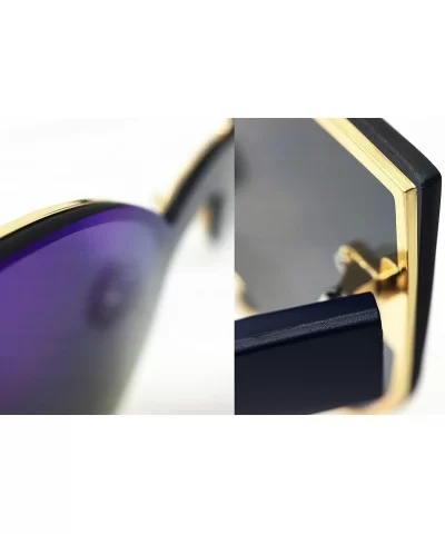 7076 Oversized XL Wraparound One Piece Rimless Shield Cateye Sunglasses - Wraparound One Piece - CH184YYAHH0 $9.17 Rimless