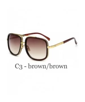 Oversized Men Sunglasses Luxury Women Sun Glasses Square Retro - C3 - CM194ONQG5M $27.32 Rectangular