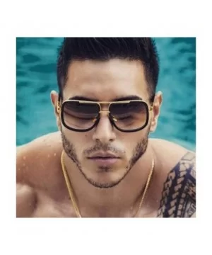 Oversized Men Sunglasses Luxury Women Sun Glasses Square Retro - C3 - CM194ONQG5M $27.32 Rectangular