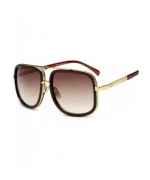 Oversized Men Sunglasses Luxury Women Sun Glasses Square Retro - C3 - CM194ONQG5M $27.32 Rectangular