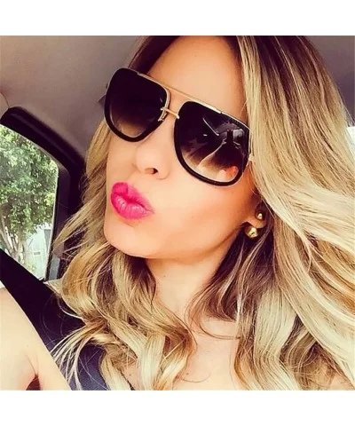 Oversized Men Sunglasses Luxury Women Sun Glasses Square Retro - C3 - CM194ONQG5M $27.32 Rectangular