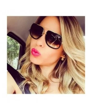 Oversized Men Sunglasses Luxury Women Sun Glasses Square Retro - C3 - CM194ONQG5M $27.32 Rectangular