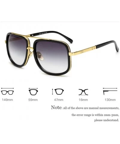 Oversized Men Sunglasses Luxury Women Sun Glasses Square Retro - C3 - CM194ONQG5M $27.32 Rectangular