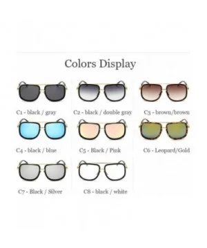 Oversized Men Sunglasses Luxury Women Sun Glasses Square Retro - C3 - CM194ONQG5M $27.32 Rectangular