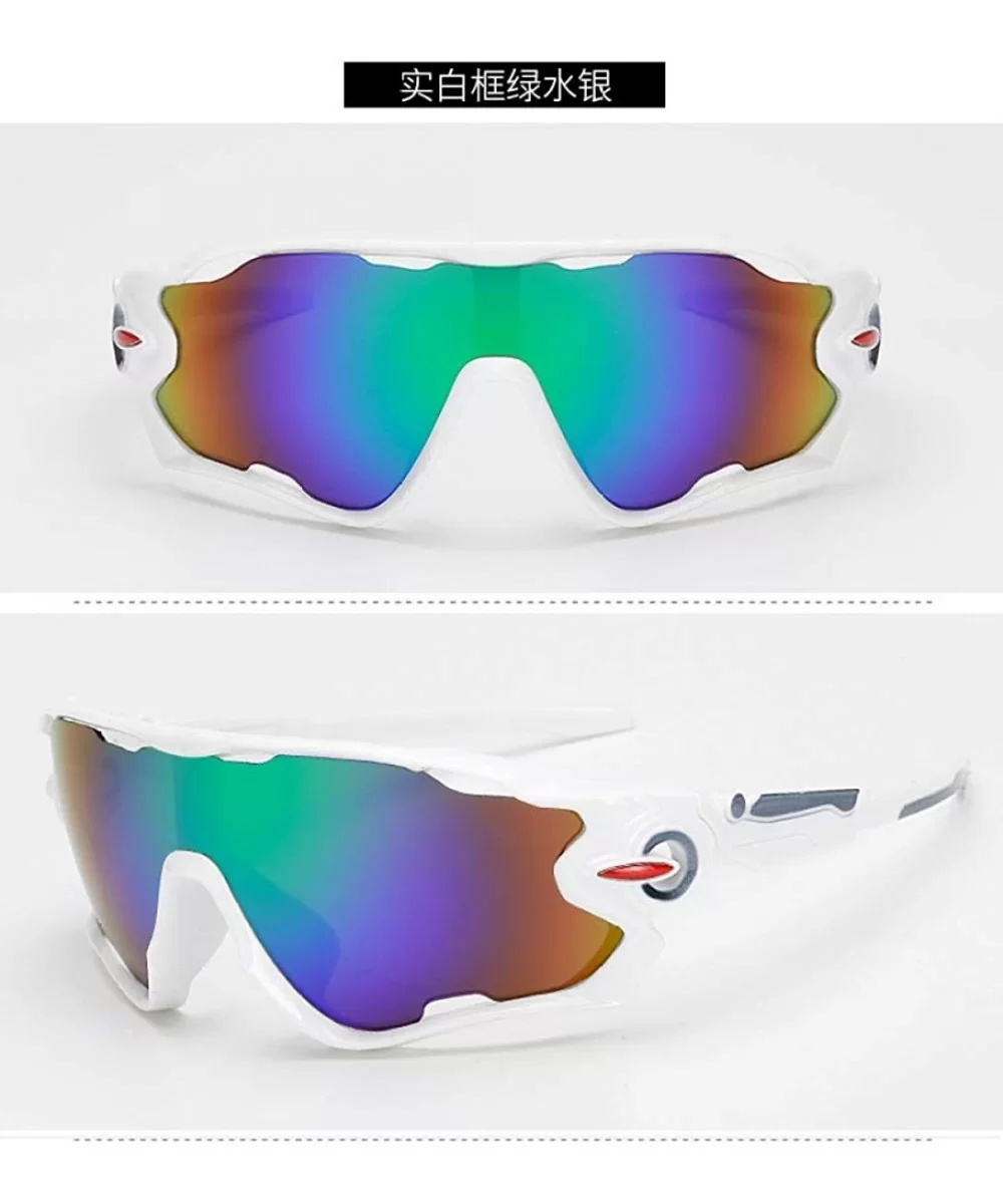 Sports Sunglasses Sports Sunglasses outdoor men's and women's cycling - 17. Solid White Frame Green Mercury - CR18AA24W26 $30...