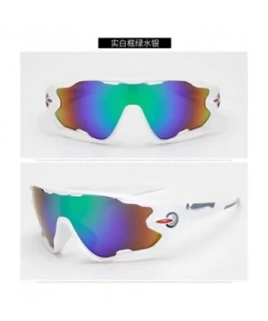 Sports Sunglasses Sports Sunglasses outdoor men's and women's cycling - 17. Solid White Frame Green Mercury - CR18AA24W26 $30...