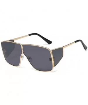 Fashion Sunglasses Luxury Oversized Glasses - Gold&gray - CK18YK24R0U $11.34 Square