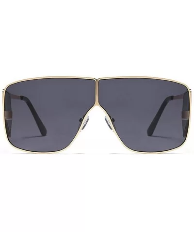 Fashion Sunglasses Luxury Oversized Glasses - Gold&gray - CK18YK24R0U $11.34 Square