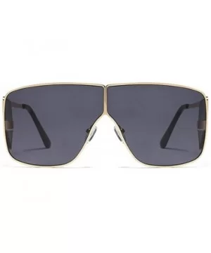 Fashion Sunglasses Luxury Oversized Glasses - Gold&gray - CK18YK24R0U $11.34 Square