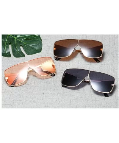 Fashion Sunglasses Luxury Oversized Glasses - Gold&gray - CK18YK24R0U $11.34 Square