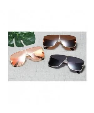 Fashion Sunglasses Luxury Oversized Glasses - Gold&gray - CK18YK24R0U $11.34 Square