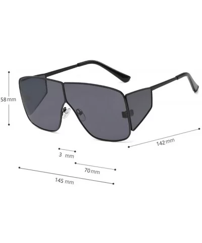 Fashion Sunglasses Luxury Oversized Glasses - Gold&gray - CK18YK24R0U $11.34 Square