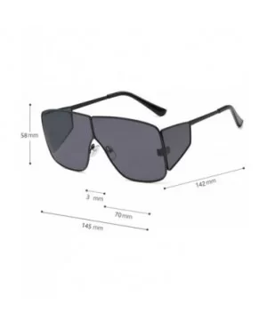 Fashion Sunglasses Luxury Oversized Glasses - Gold&gray - CK18YK24R0U $11.34 Square