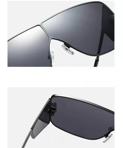 Fashion Sunglasses Luxury Oversized Glasses - Gold&gray - CK18YK24R0U $11.34 Square