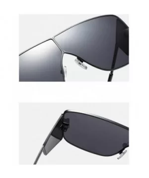 Fashion Sunglasses Luxury Oversized Glasses - Gold&gray - CK18YK24R0U $11.34 Square