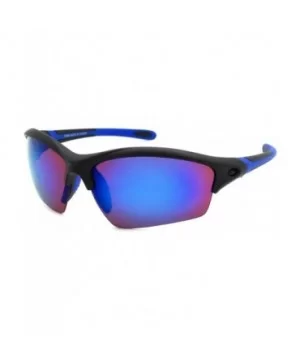 Men's Half Rim Sports Sunglasses with Color Mirrored Lens 570060/REV - Matte Black - CN1271CS751 $7.08 Rimless