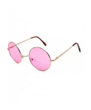 Women's SJT-TZ Colored Tinted Lens Retro Metal Round Sunglasses - Pink - C012D7YCEZL $4.76 Round