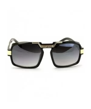 Gloss Black Gold Entertainer Hipster Sunglasses with Metal Trimming and Smoke Lens - C5180HHDHK9 $6.97 Square