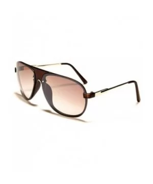 Luxury Classic Sport Retro Turbo Aviator Sunglasses - Brown Amber & Gold Frame - CA18W6LGATO $11.35 Aviator