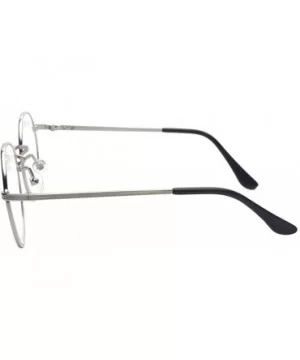 Retro B236 Round Metal Clear Lens Glasses - Silver - CZ12ETS4CLX $5.72 Round