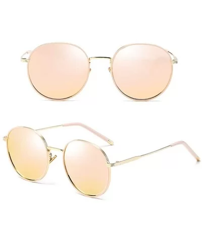 Aviator Polarized Sunglasses for Women uv Protection Take it Easy to Enjoy the Treatment in the Sun - Gold/Pink - CA18W06EN2L...