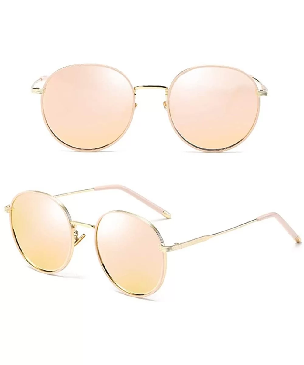 Aviator Polarized Sunglasses for Women uv Protection Take it Easy to Enjoy the Treatment in the Sun - Gold/Pink - CA18W06EN2L...