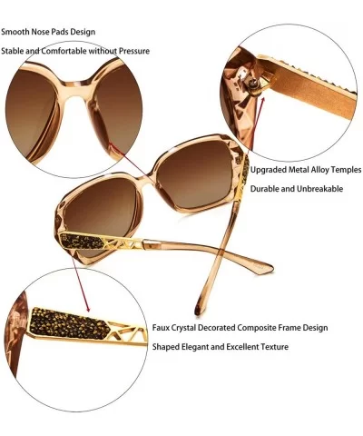 Oversized Sunglasses for Women Polarized UV Protection Classic Fashion Ladies Shades - CM185K5GSQR $8.17 Goggle