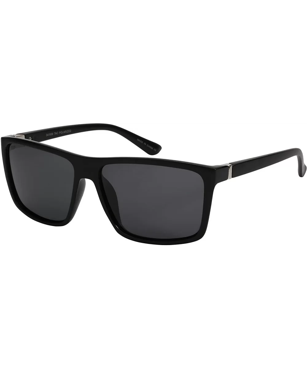 Modern Square Frame Sunglasses with Polarized Lens 541009TT-P - Matte Black/Sd Lens - CG12DG7HC1P $9.21 Square