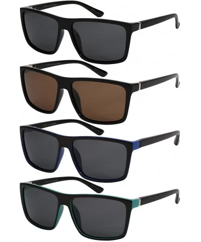 Modern Square Frame Sunglasses with Polarized Lens 541009TT-P - Matte Black/Sd Lens - CG12DG7HC1P $9.21 Square