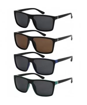 Modern Square Frame Sunglasses with Polarized Lens 541009TT-P - Matte Black/Sd Lens - CG12DG7HC1P $9.21 Square