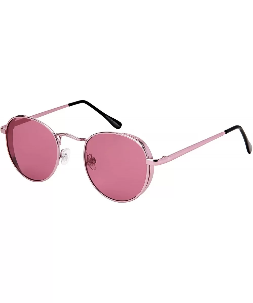 Small Vintage Round Oval Sunglass With Flat Lens for Men Women 5157-FLSD - C518OKHUQKI $8.26 Oval