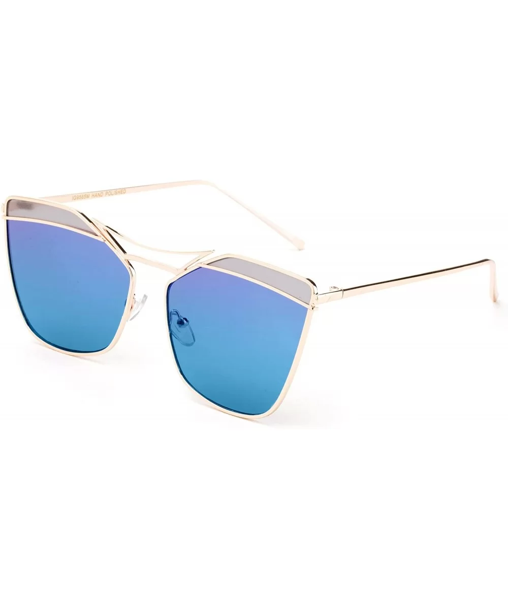 Skyline" - Modern Geometric Celebrity Blended Sophisticated Elegant 100% UV Protection Flash/Mirrored Lenses - CS17YDTR9Y5 $5...