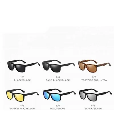 New Fashion Polarized Sunglasses For Men Women Vintage Style C2MatteBlack Grey - C4matteblack Yellow - CF18YZX3RU5 $8.08 Aviator