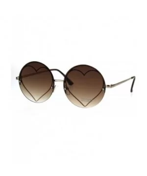 Hippie Heart Shape Circle Round Lens Retro Sunglasses - Brown - CL186GHUACW $9.18 Round