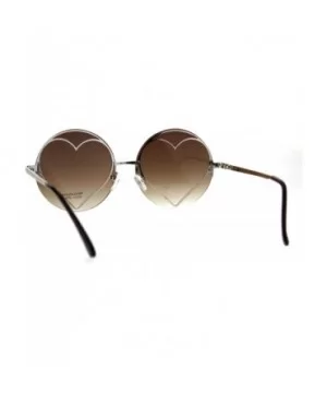 Hippie Heart Shape Circle Round Lens Retro Sunglasses - Brown - CL186GHUACW $9.18 Round