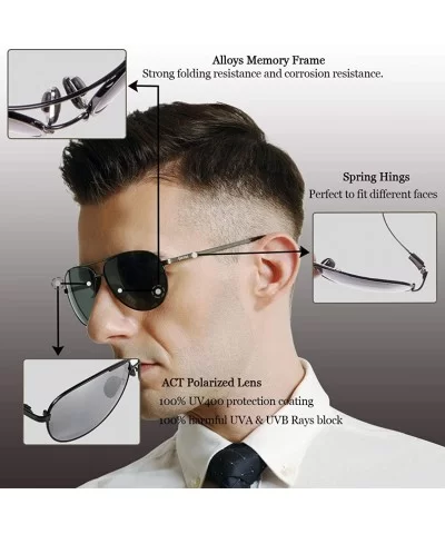 Men's Polarized Aviator Sunglasses - Classic Military Sunglasses for men - Grey Frame/Green Lens - C118QGIMHH5 $9.48 Sport