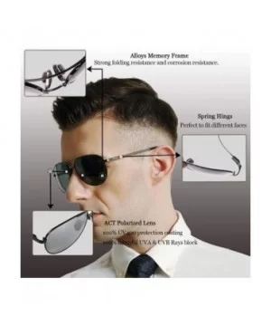 Men's Polarized Aviator Sunglasses - Classic Military Sunglasses for men - Grey Frame/Green Lens - C118QGIMHH5 $9.48 Sport