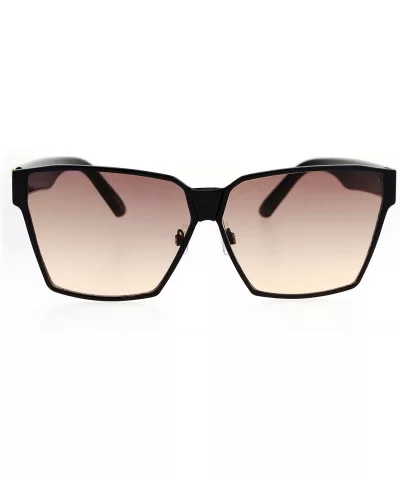 Womens Color Gradient Futurism Oversize Diva Squared Butterfly Sunglasses - Black Smoke - CF12MZRVKE8 $7.01 Butterfly