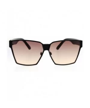 Womens Color Gradient Futurism Oversize Diva Squared Butterfly Sunglasses - Black Smoke - CF12MZRVKE8 $7.01 Butterfly