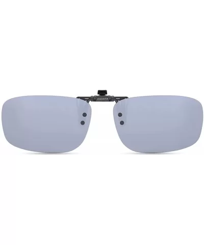 Polarized Clip On Sunglasses Over Prescription Glasses for Men Women UV Protection - Silver Flash - CL18QEGKS9M $7.11 Goggle