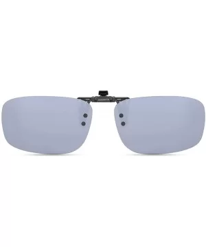 Polarized Clip On Sunglasses Over Prescription Glasses for Men Women UV Protection - Silver Flash - CL18QEGKS9M $7.11 Goggle