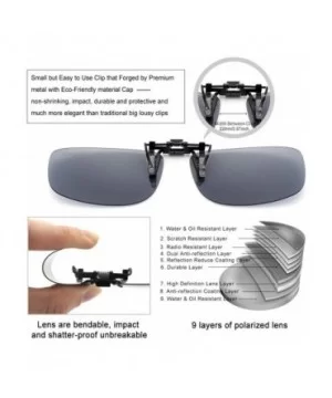 Polarized Clip On Sunglasses Over Prescription Glasses for Men Women UV Protection - Silver Flash - CL18QEGKS9M $7.11 Goggle